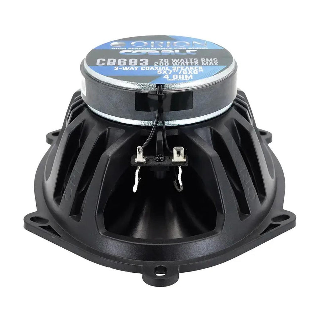 ORION Cobalt Series CB683 6x8” 3-Way Coaxial Car Speakers, 280W, 4 Ohms, Full Range, Enhanced Bass, Polypropylene Cone & Butyl Rubber Surround, Easy Install (Pair)