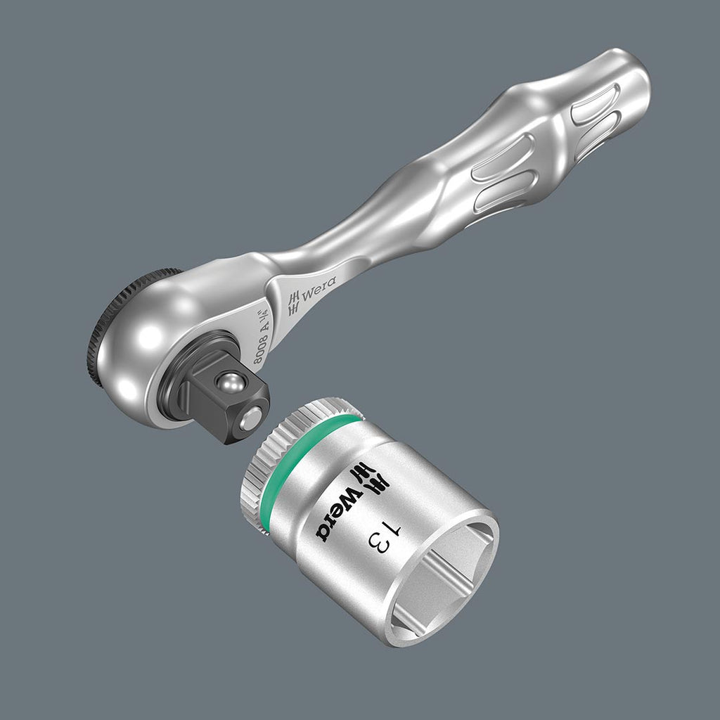 Wera Tools 8008 A Mini 3 Ratchet with 1/4" square drv