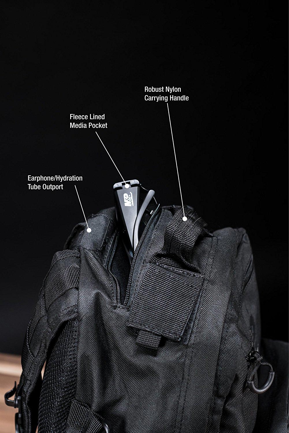 Smith & Wesson M&P Duty Series Small Backpack with Weather Resistance, Ballistic Fabric Construction and MOLLE for Hunting, Range, Travel and Sport, Black