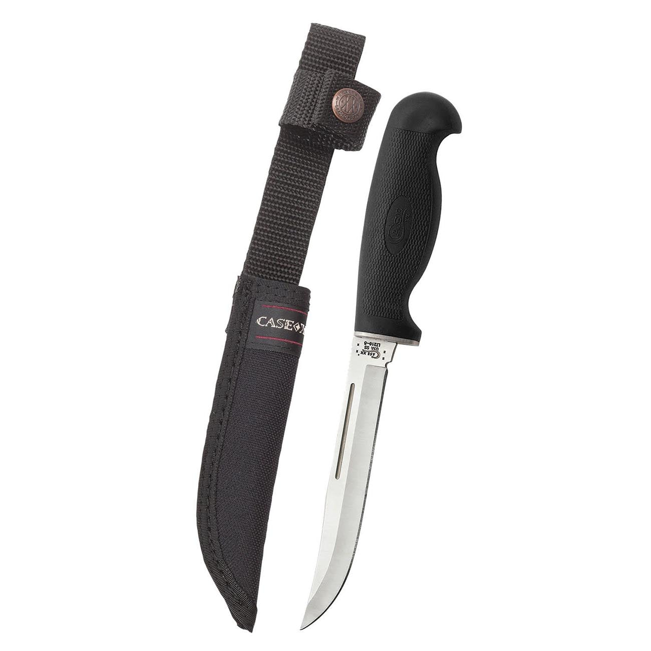 Case Knives 0583 Lightweight Utility Hunter Fixed Blade Knife – 5” Blade, Synthetic Handle, Ballistic Nylon Sheath, Outdoor Hunting Knife