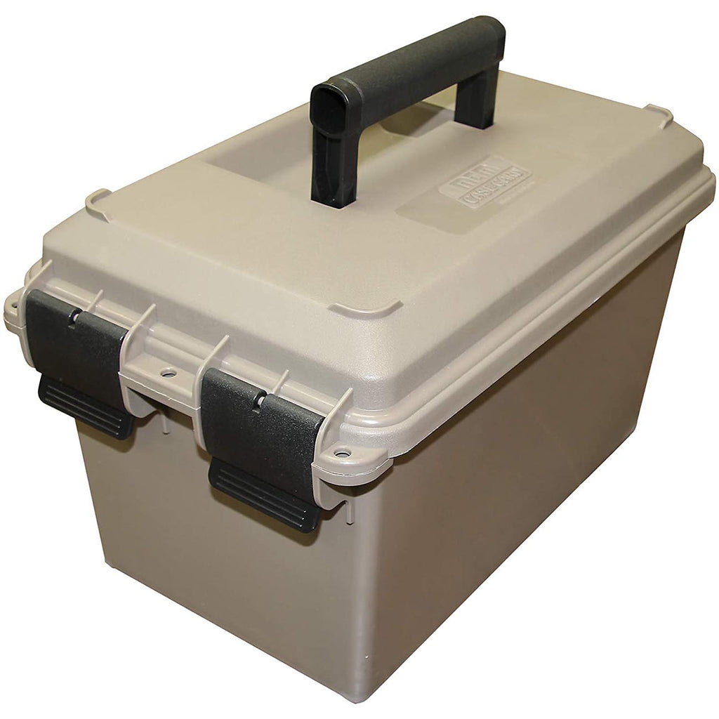 MTM TMC15 Tactical Mag Can, Holds 15- 20 or 30 round 223/5.56 magazines, Stackable design, triple padlock tabbed for security, O-ring seal and solid latching system, Dark Earth