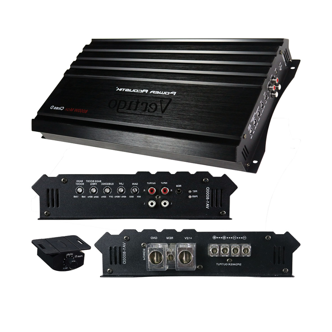 Power Acoustik VA1‑8000D 8,000 W Max Class D Monoblock Subwoofer Amplifier – Single Channel Bass Power Amp