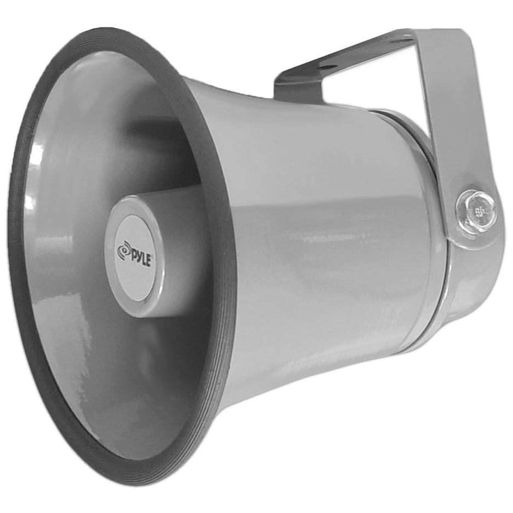 Pyle Indoor/Outdoor PA Horn Speaker - 6.3” Portable PA Speaker with 8 Ohms Impedance & 25 Watts Peak Power - Mounting Bracket & Hardware Included PHSP6K, White, 6.3-Inch