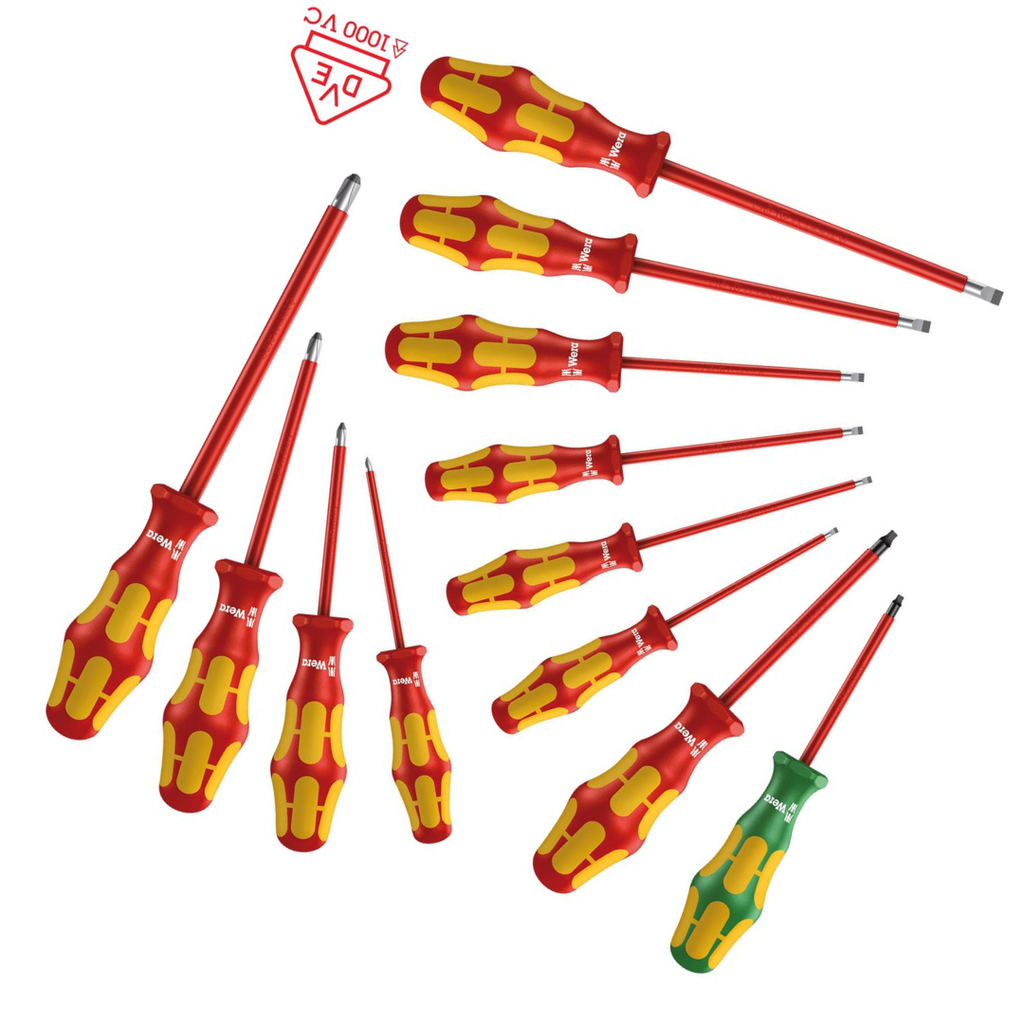 Wera - Vde Insulated Screwdriver Set 12Pc (Sl/Ph/Sq), 160I/12 - 5347900001