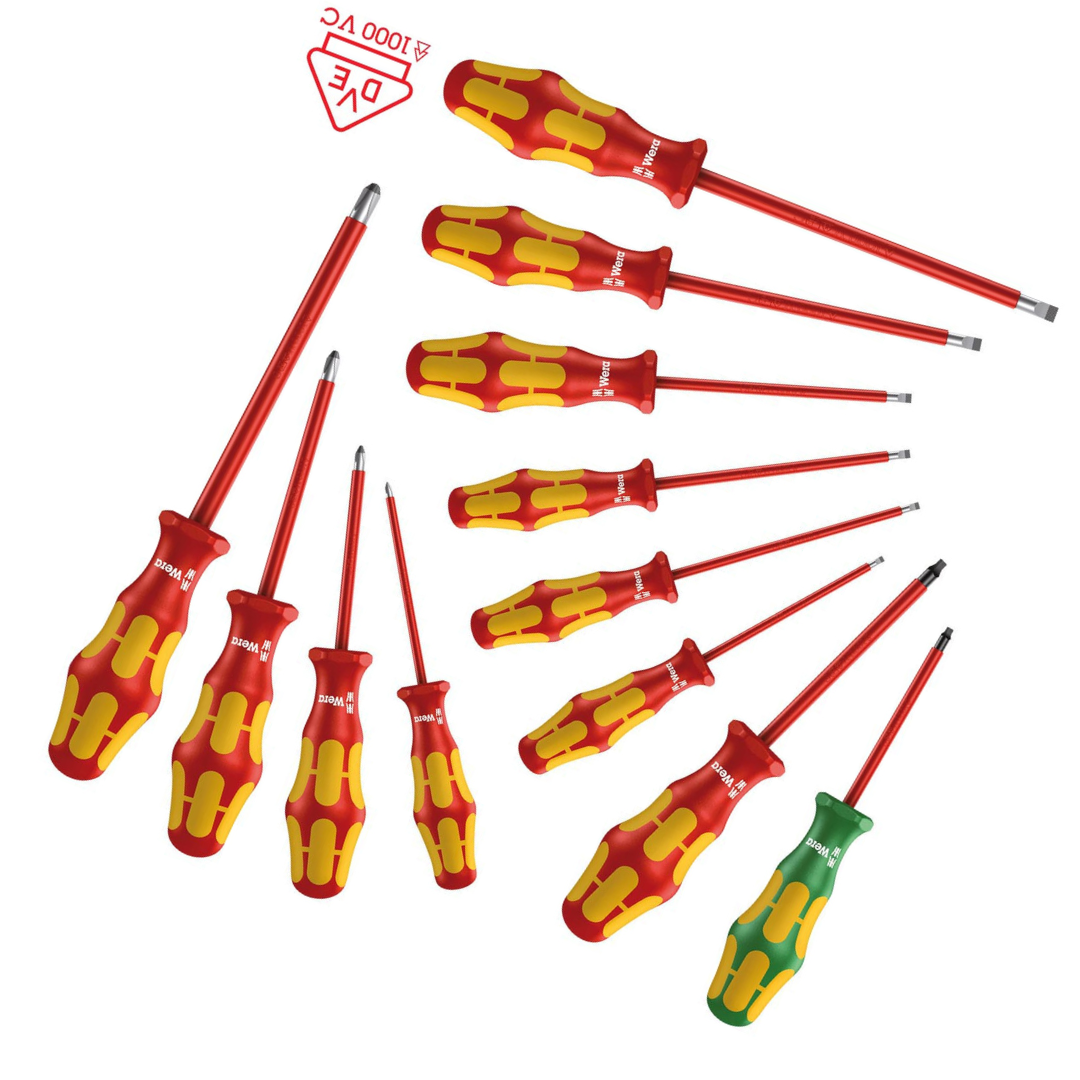 Wera - Vde Insulated Screwdriver Set 12Pc (Sl/Ph/Sq), 160I/12 - 5347900001
