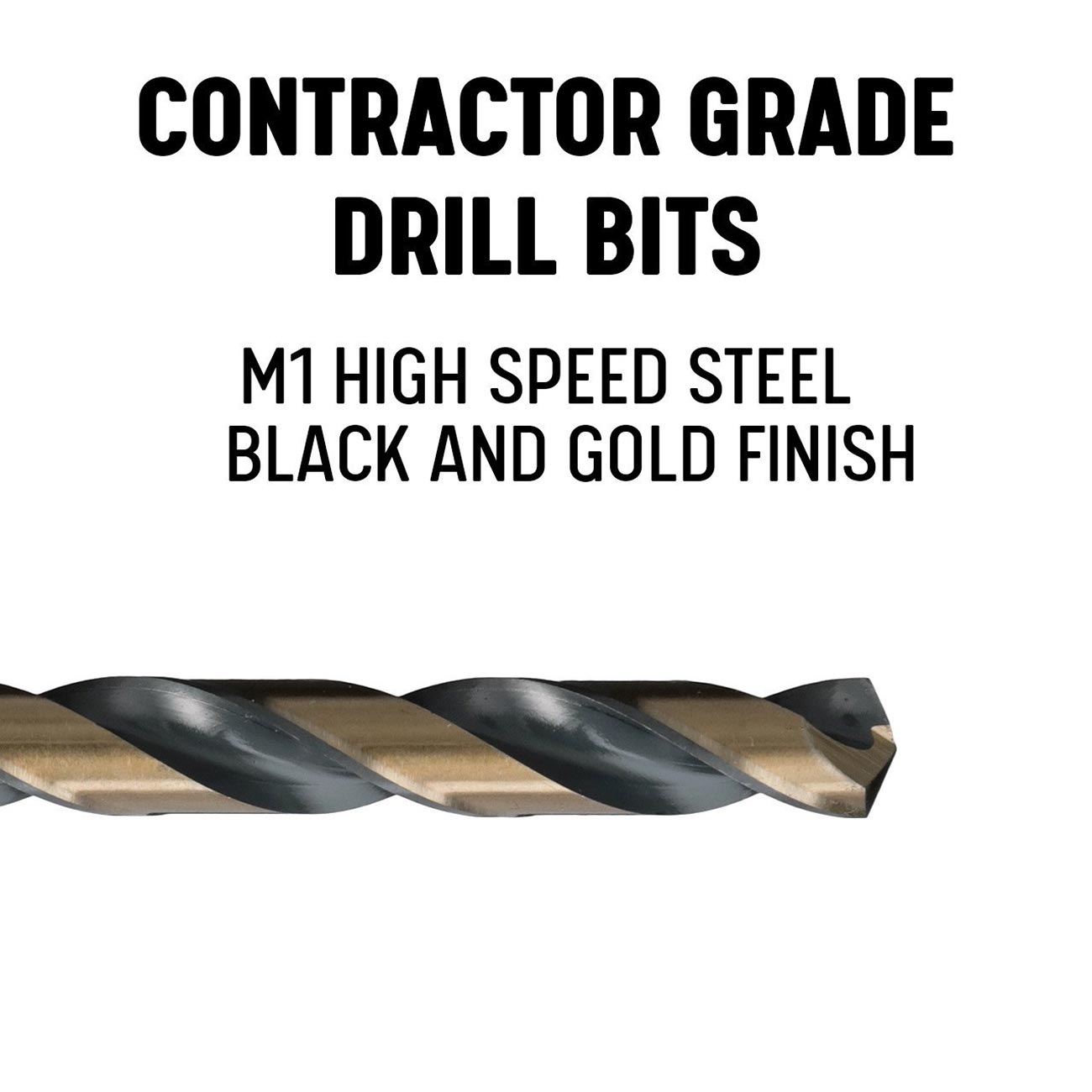 DRILL AMERICA 7/8" Reduced Shank HSS Black & Gold Contractor Drill Bit with 3-Flat Shank