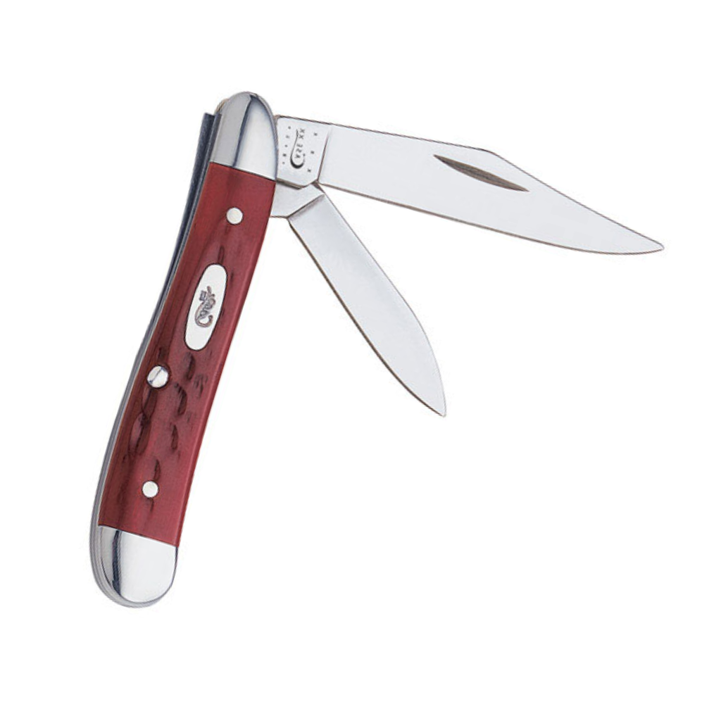 Case Pocket Worn Old Red Bone Peanut Folding Pocket Knife Tru-Sharp Steel USA CASE781