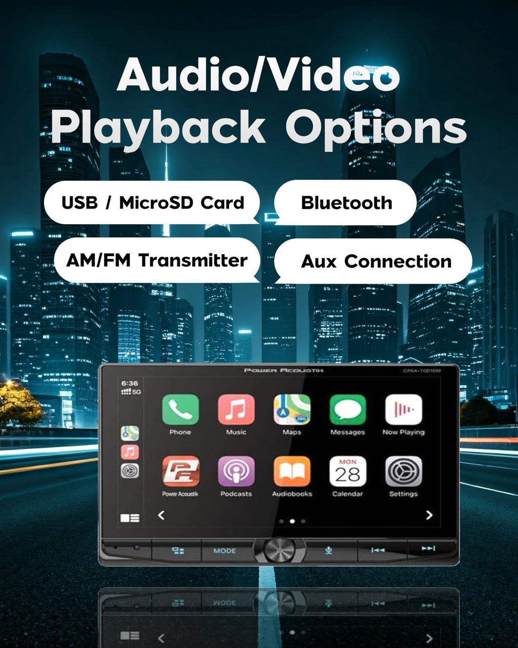 Power Acoustik CPAA-70D10M 10.6″ Double DIN Floating Multimedia Touchscreen + Precision Screwdriver Set, 16 Piece.