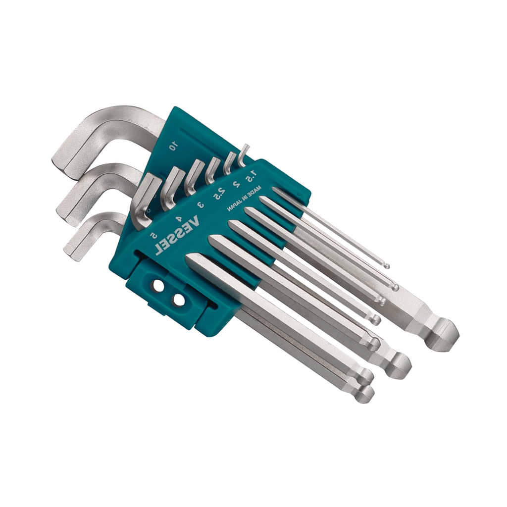 VESSEL Ball Point Hex L-Key Wrench Stubby (Short Type) 9PC. Set No.8209BP-SU 8209BPSU