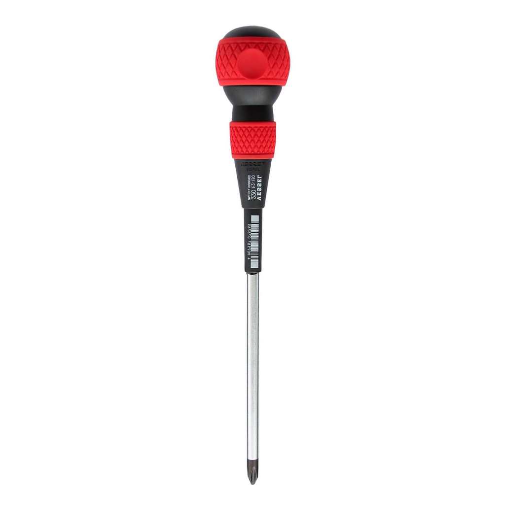 Vessel 220P2150 Ball Grip Screwdriver – Phillips #2 x 150mm JIS Precision Driver, Ergonomic Ball Handle, Magnetized Tip, Professional Hand Tool