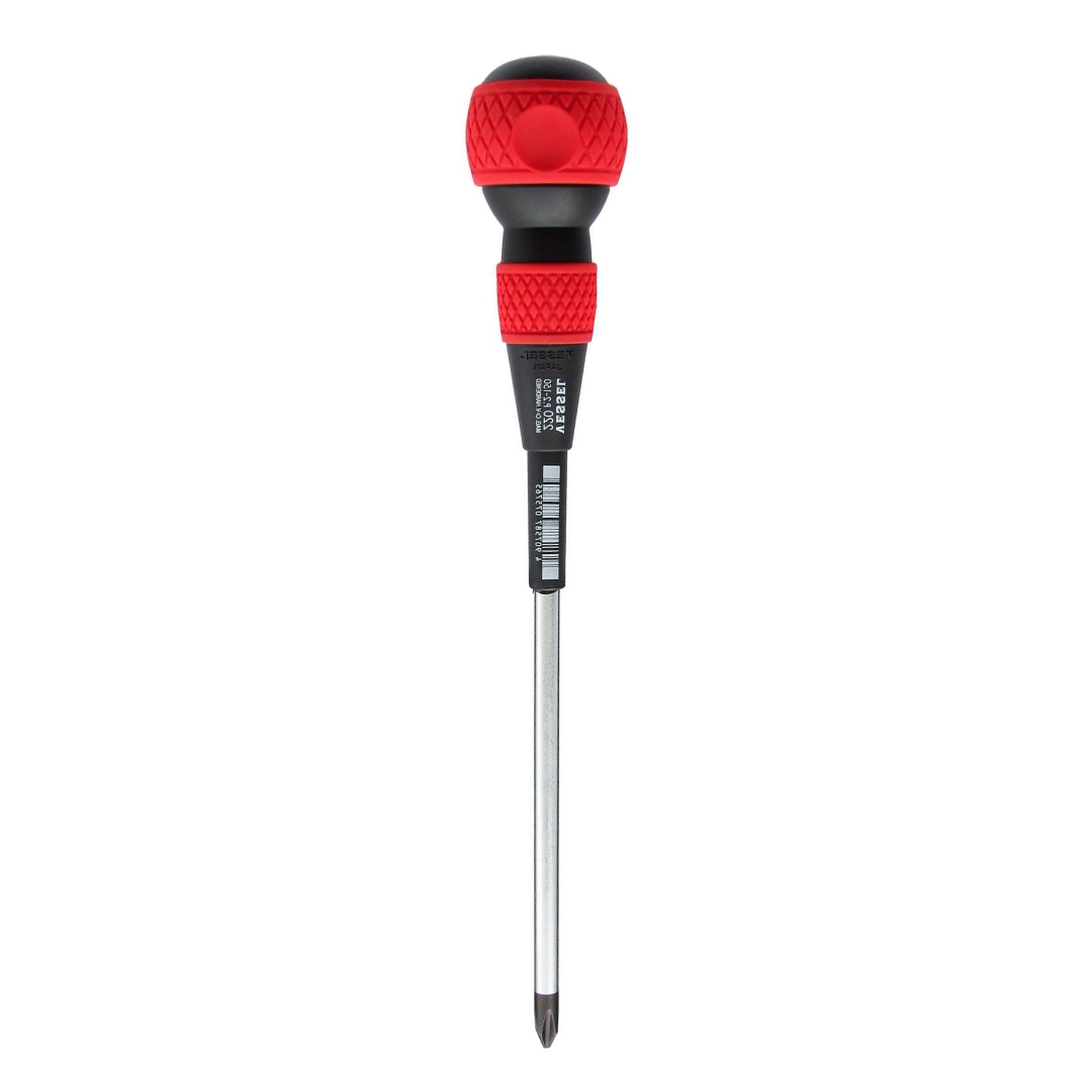 Vessel 220P2150 Ball Grip Screwdriver – Phillips #2 x 150mm JIS Precision Driver, Ergonomic Ball Handle, Magnetized Tip, Professional Hand Tool