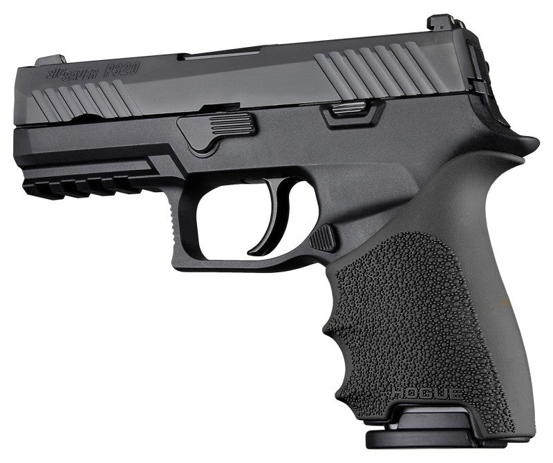 Hogue HandAll Beavertail Rubber Grip Sleeve for SIG SAUER P320 Compact P320C, Black - 17610
