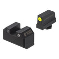 Night Fision Optics Ready Stealth .290-.313 Night Sight Set Compatible with Glосk 17/19/34, Yellow Front Ring, Black Rear Rings