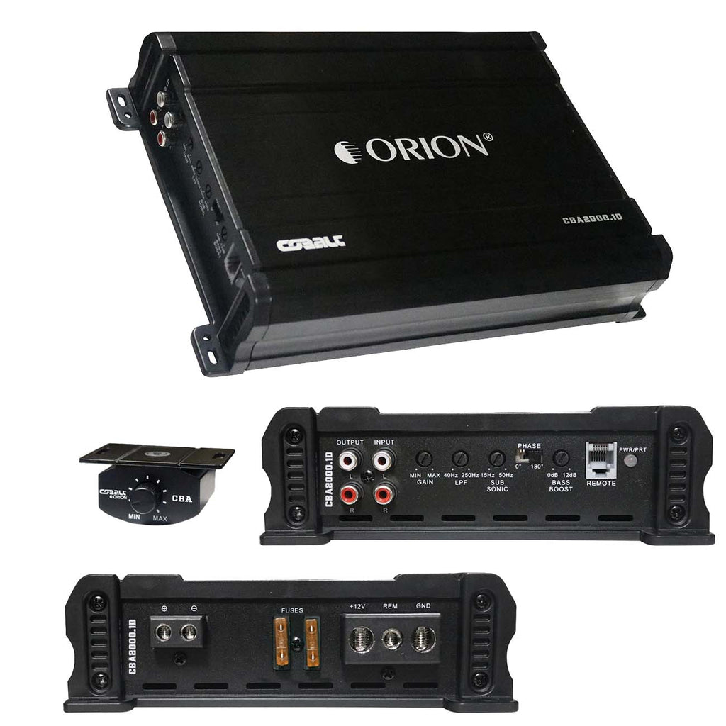 Orion Cobalt CBA2000.1D Monoblock 1-Channel Class D Amplifier for Car Subwoofer, 2000W, 2/4 Ohm Stable, Adjustable Low Pass & Subsonic Filter with Bass Boost, MOSFET Power Supply, Bass Knob Included