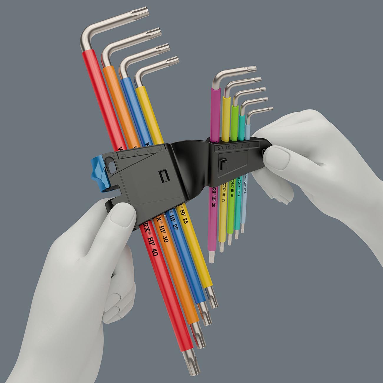 Wera Multicolor TORX L-Key Wrench Set with Holding Function (9-Piece)