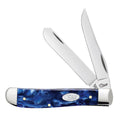 Case WR XX Pocket Knife Mini Trapper Sparxx Blue Pearl Kirinite Item #23432 - (10207 SS) - Length Closed: 3 1/2 Inches