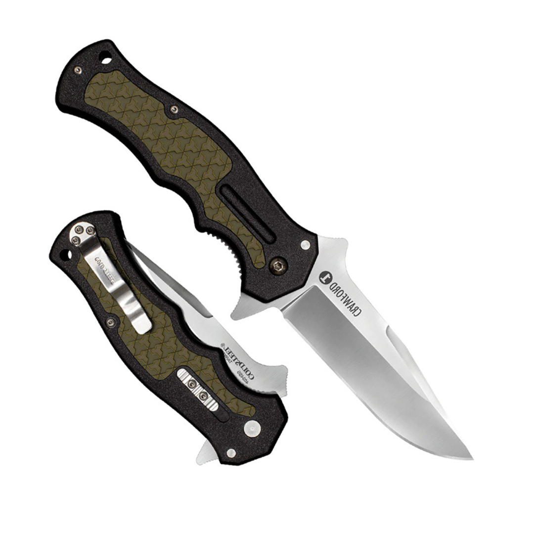 Cold Steel Crawford Model 1 3.5" 4034SS Clip Point Blade 4.875" OD Green Zy-Ex Handle Tactical Folding Knife, Boxed