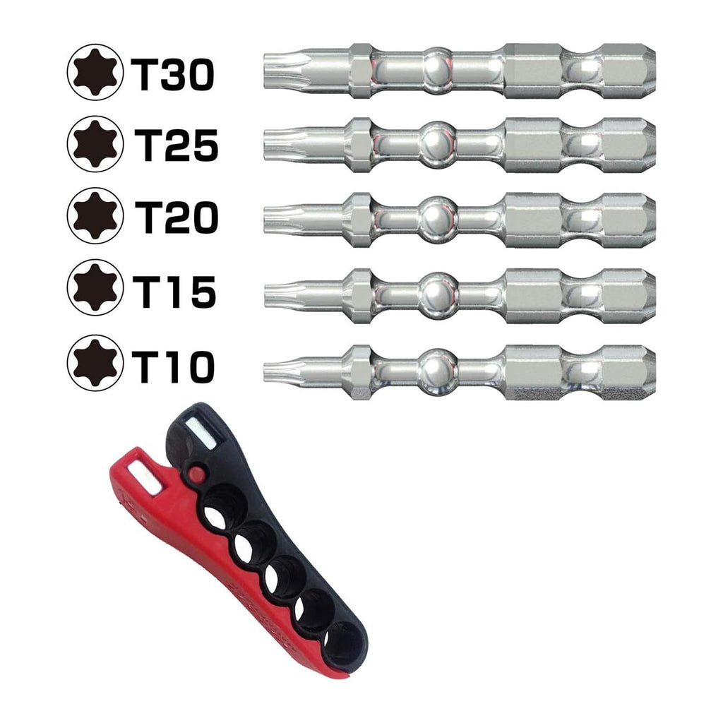 VESSEL Impact Ball Torsion Bits Assort X50 5PC with MAG Charge Holder (T10/T15/T20/T25/T30) (IBMG50K002)