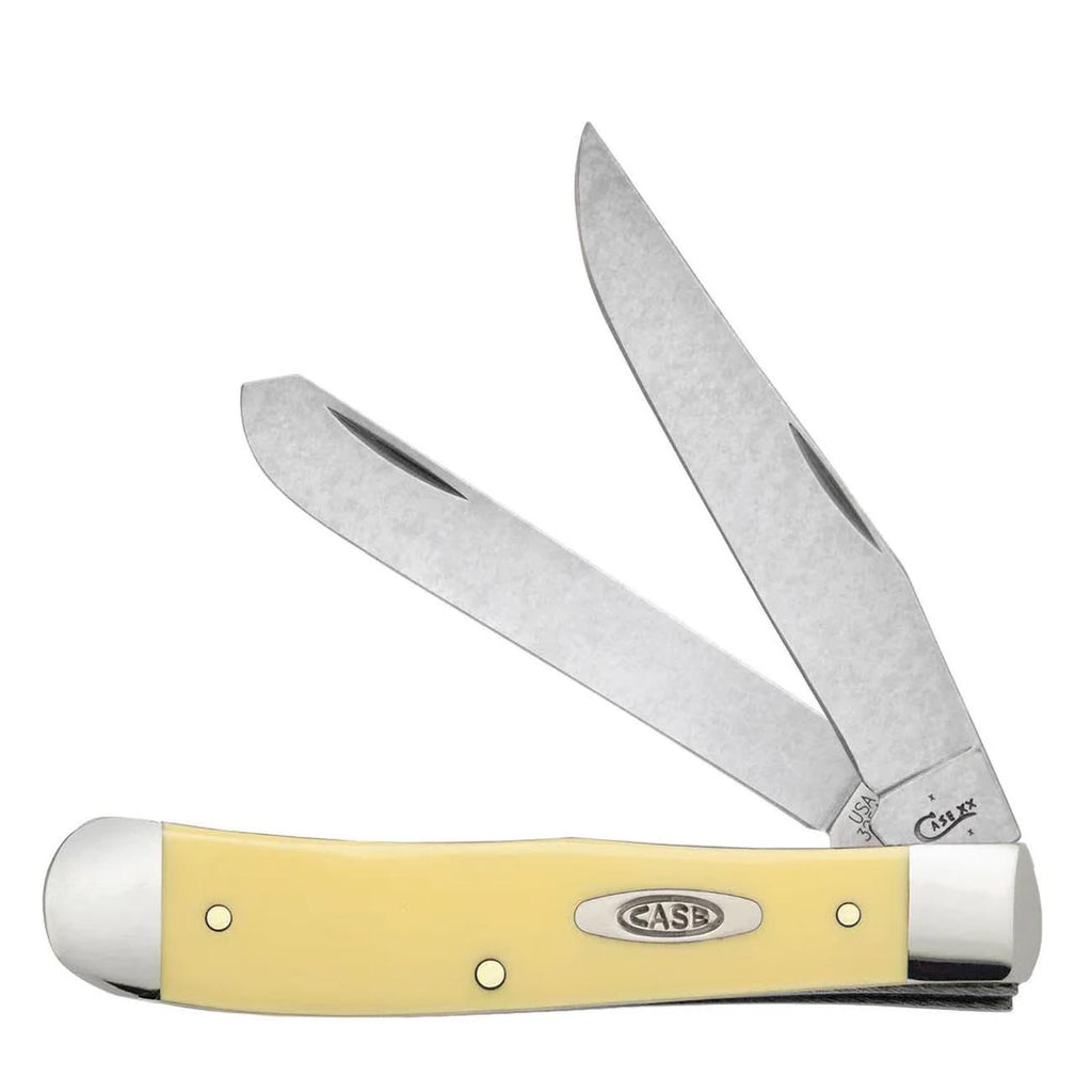 Case WR XX Pocket Knife Yellow Synthetic Trapper W/Clip Item #81091 - (3254C SS) - Length Closed: 4 1/8 Inches