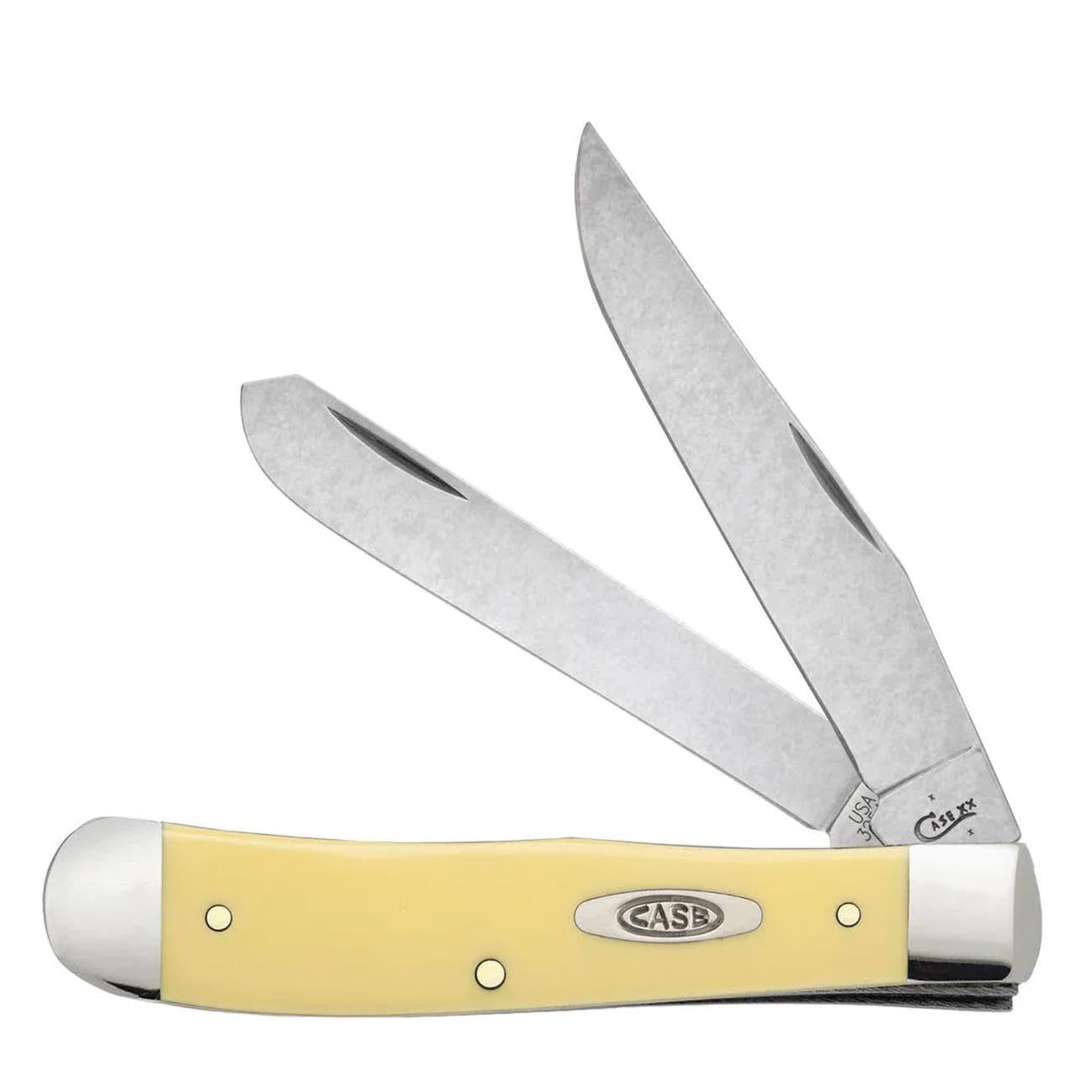 Case WR XX Pocket Knife Yellow Synthetic Trapper W/Clip Item #81091 - (3254C SS) - Length Closed: 4 1/8 Inches