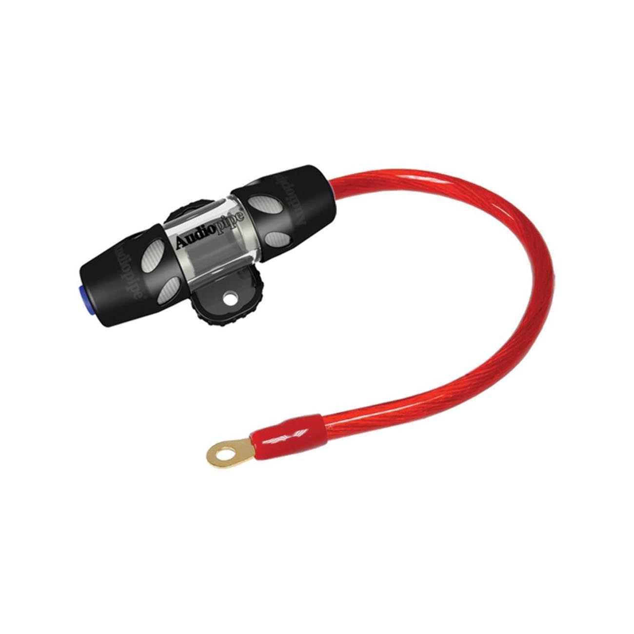 Audiopipe CQ6204 Fuseholder Agu Audiopipe W/60afuse + 1 4ga Red Power Wire