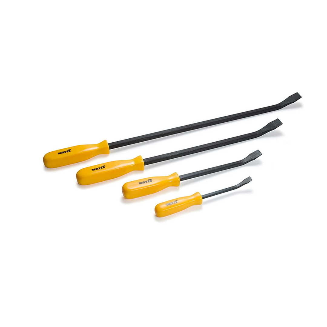 Titan 17101 4 pc. Pry Bar Set, Includes 8-Inch, 12-Inch, 18-Inch, and 24-Inch Pry Bars