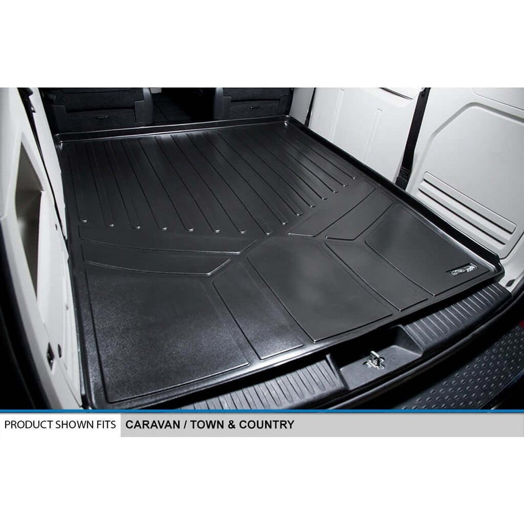 SMARTLINER SD0181 All-Weather Cargo Liner Behind 2nd Row for 2008-2020 Dodge Grand Caravan & 2008-2016 Chrysler Town & Country – Black