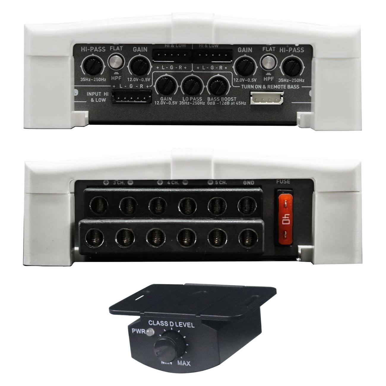 Power Acoustik MA5-2500D 2100W Class D 5 Channel Marine Amplifier