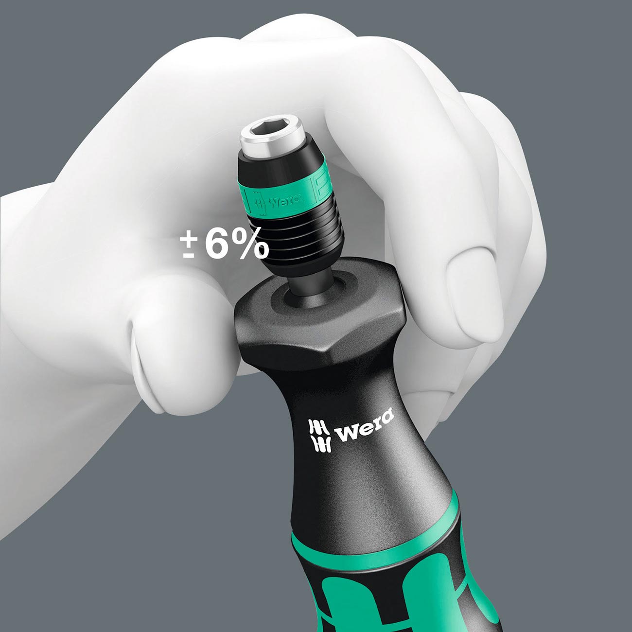 Wera 05074720001 Kraftform 7465 Hexagon Torque Screwdriver, 1/4" Head, 2.5-11.5"/lbs Pre-Set Adjustable Torque Range