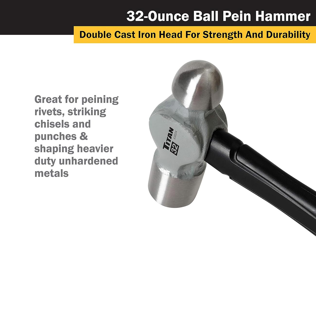 Titan 63024 32oz (2lb) Ball Peen Hammer