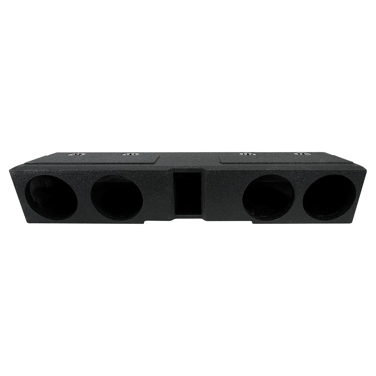 QPower 8 Inch Quad Port Car Subwoofer Speaker Enclosure Box with Bed Liner and Underseat Down Front Fire for 4 Subwoofers , Black