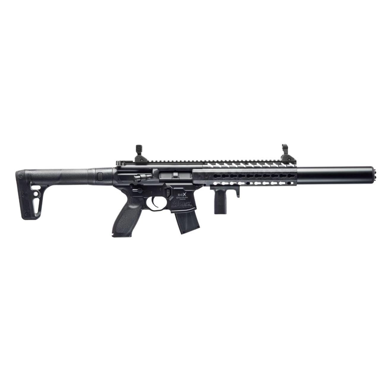 Sig Sauer Hunting Firearm GEN II Air Rifle, .177 Cal, 90 gr CO2, 30 rd Pellet Mag, Hunting Firearm Handguard, Semi-Auto, Black (AIR-MCX-177-G2-BLK)