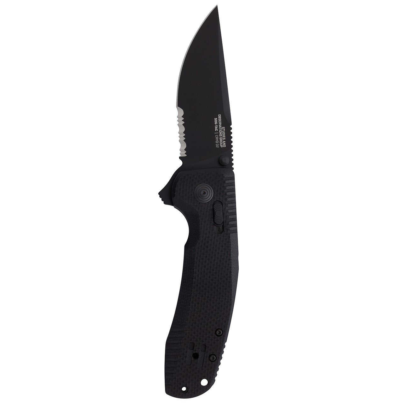 SOG-TAC XR Professional Partially Serrated Tactical Folding Knife | 3.4" D2 Tool Steel Blade Ultra-Grip G10 Handle