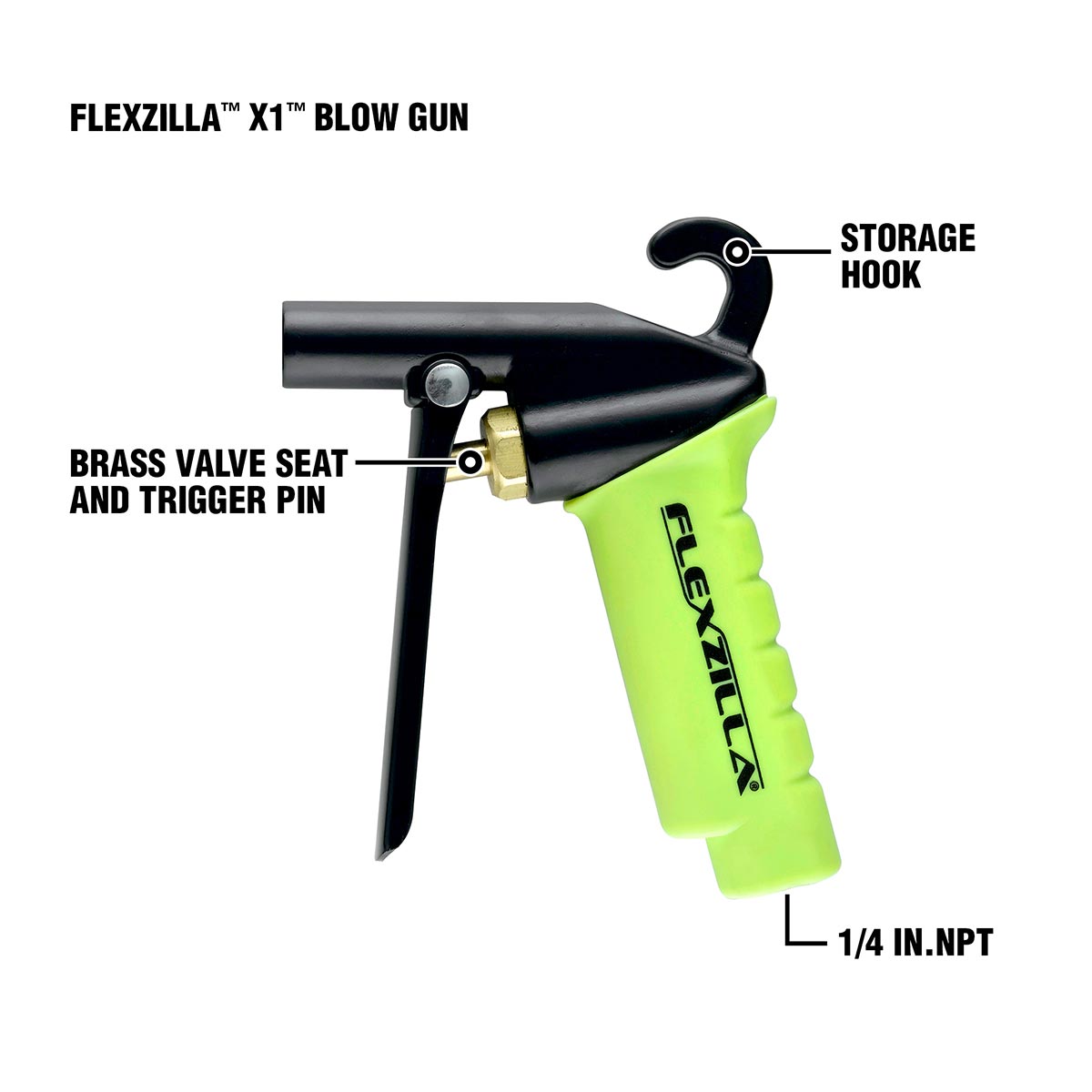 Flexzilla X1 Blow Gun Kit, 10-Piece, ZillaGreen - AG1500FZKIT