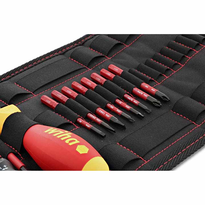 Wiha 28789 11 Piece Insulated TorqueVario-S (10-50 In/lbs) and SlimLine Blade Set