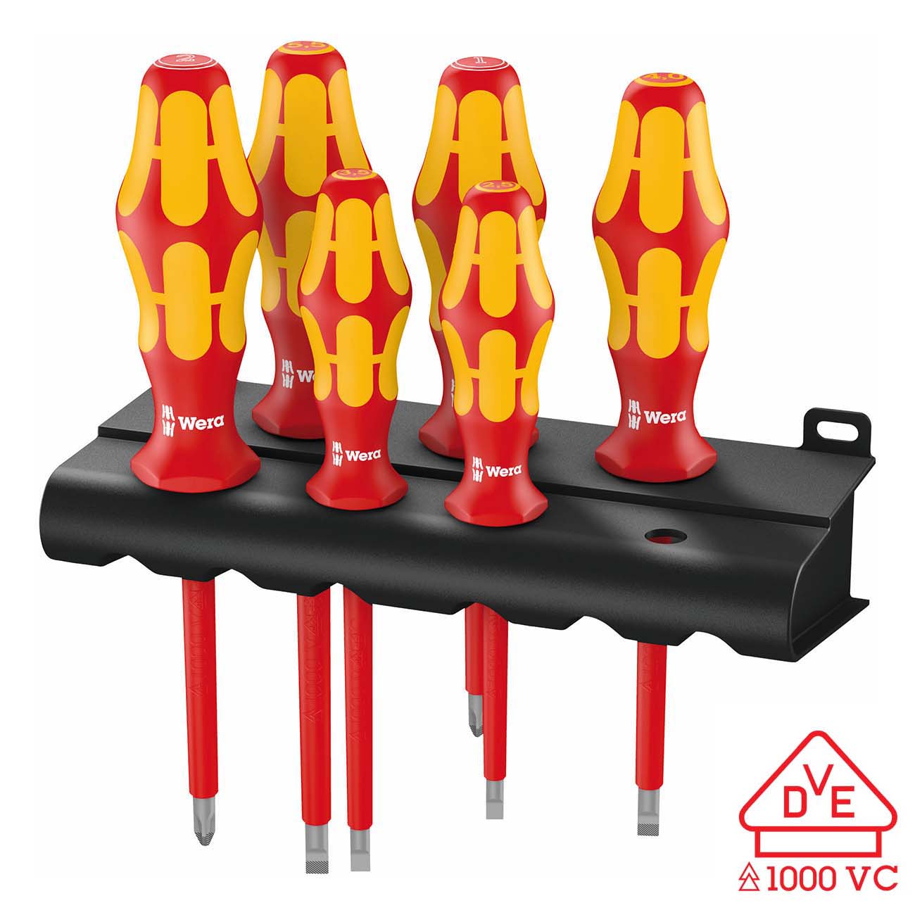 Wera - 5006145001 Kraftform Plus 160i/6 Insulated Professional Screwdriver Set, 6-Piece