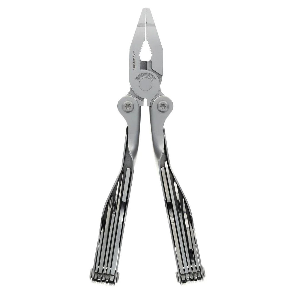 Schrade Delta Class Tough Tool with Stainless Steel 20 Piece Tough Multi-Tool with Can Opener, Pliers, Screwdrivers and Sheath for Outdoor Survival, Camping and EDC
