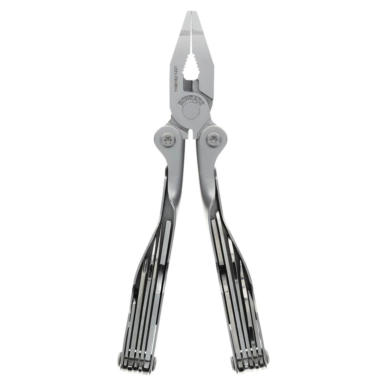 Schrade Delta Class Tough Tool with Stainless Steel 20 Piece Tough Multi-Tool with Can Opener, Pliers, Screwdrivers and Sheath for Outdoor Survival, Camping and EDC