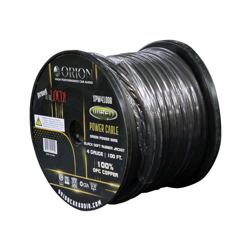 Orion XTR XPW4100B 4 Gauge Wire Roll (100ft) OFC Pure Copper - High Powered Car Audio/Amplifier Power & Ground Cable, Battery Cable, Electrical, Stereo, Welding Battery, RV Trailer Wiring