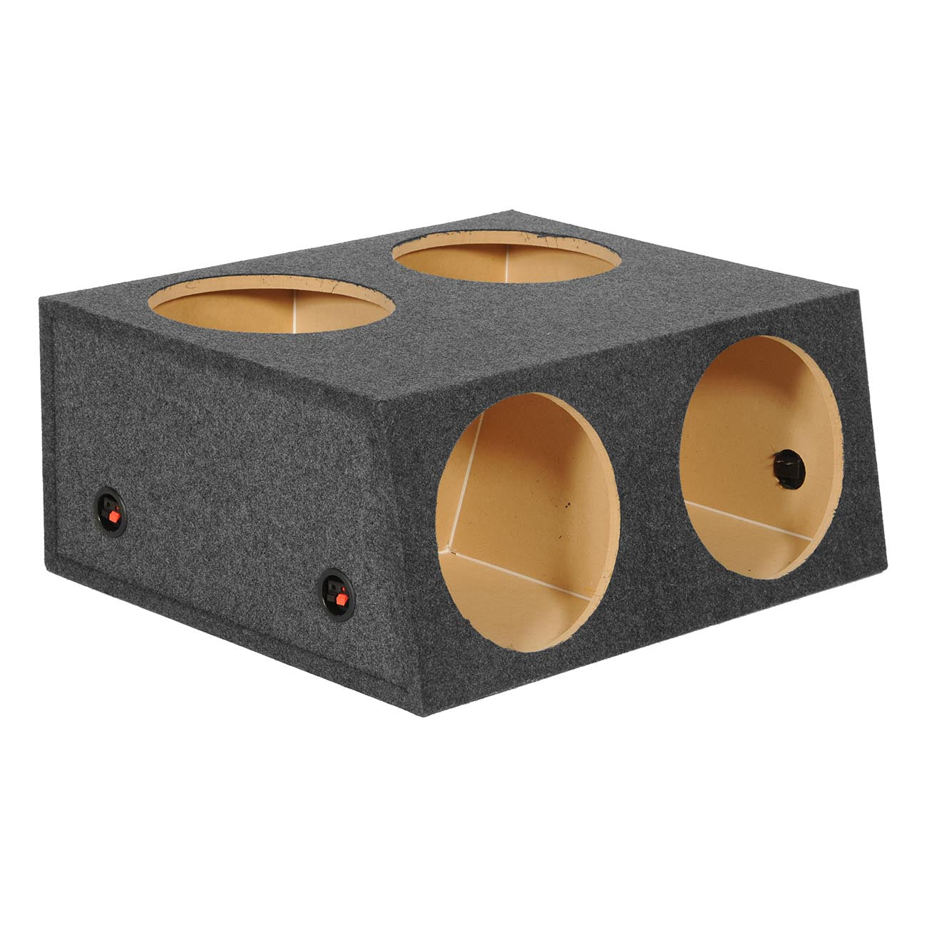 QPower Quad Easy Set 4 Hole 12 Inch Sealed Divided Speaker Box Subwoofer Enclosure MDF Construction Carpeted Car Audio Universal Fit