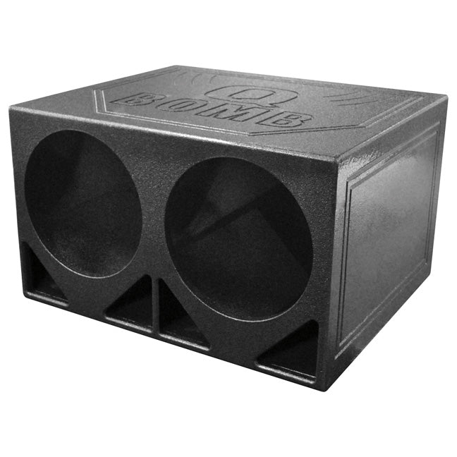 Q Power QBOMB12TB Dual 12-Inch Triangle Ported Speaker Box with Durable Bed Liner Spray