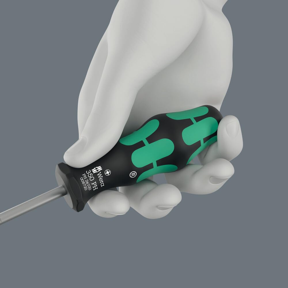 Wera 05051005001 Kraftform 810/1 Hexagon Bitholding Screwdriver, Retaining Ring, 1/4" Head, 120mm Blade Length, Silver
