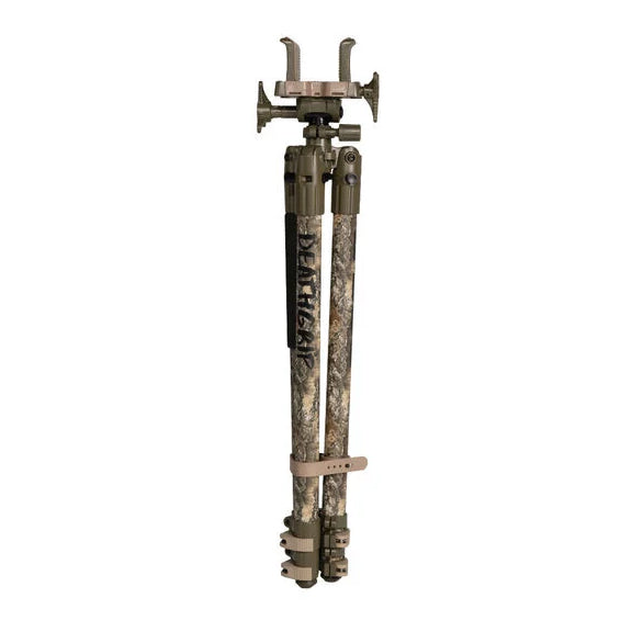 BOG DeathGrip Realtree Excape Camo Tripod with Durable Aluminum Frame, Lightweight, Stable Design, Bubble Level, Adjustable Legs, and Hands-Free Operation for Hunting, Shooting, and Outdoors