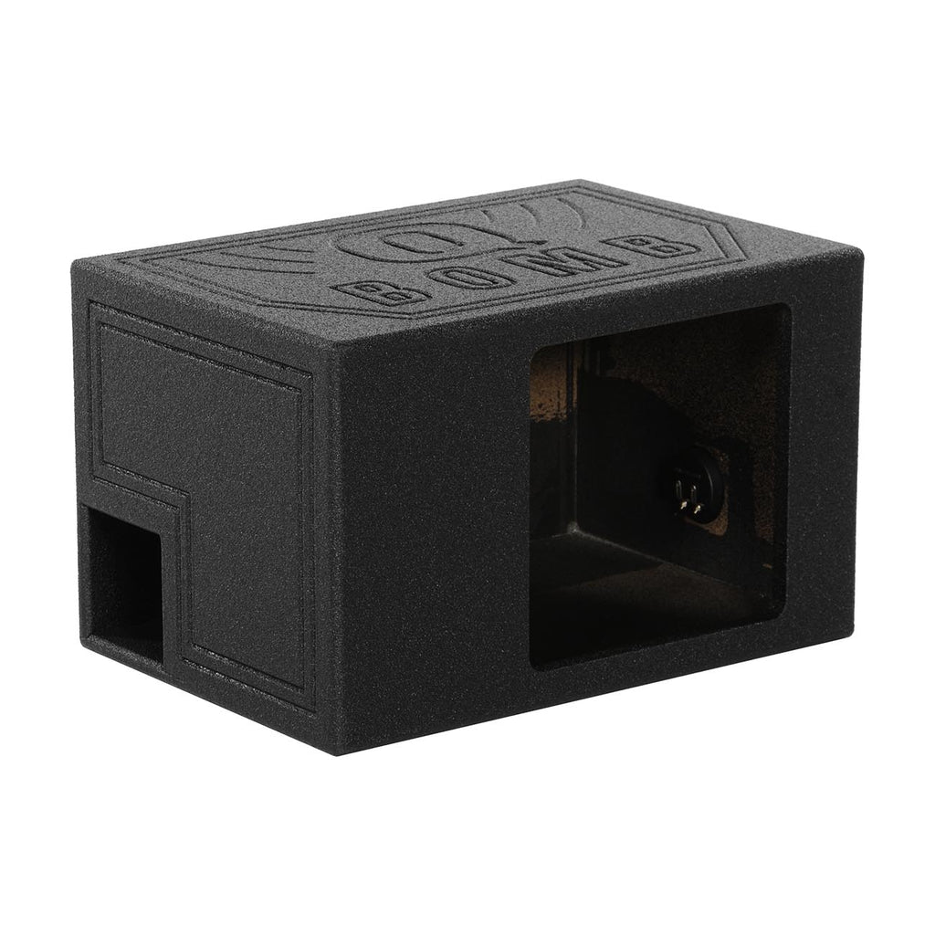 QPower QBOMB12VLSINGSQ Single Square 12″ Turbo-Ported Subwoofer Enclosure – Bedliner Finish – High Output Bass