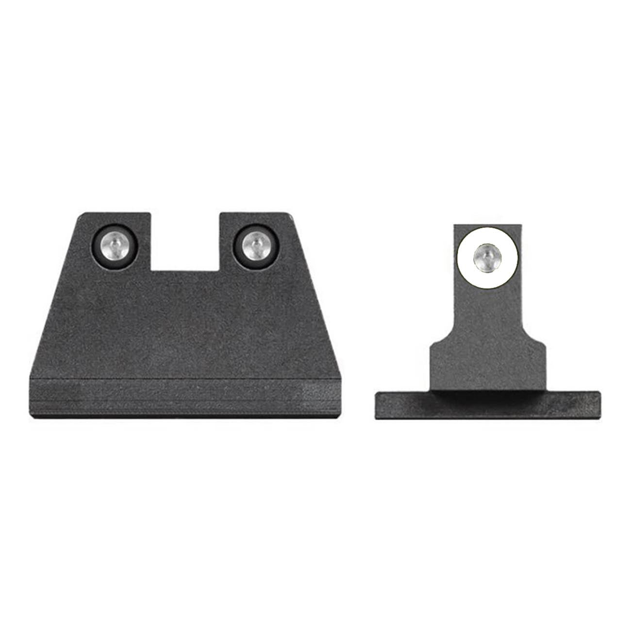 Night Fision Suppressor Height Tritium Night Sight Set for Sig P320/P365 - White Front Ring, White Rear Rings