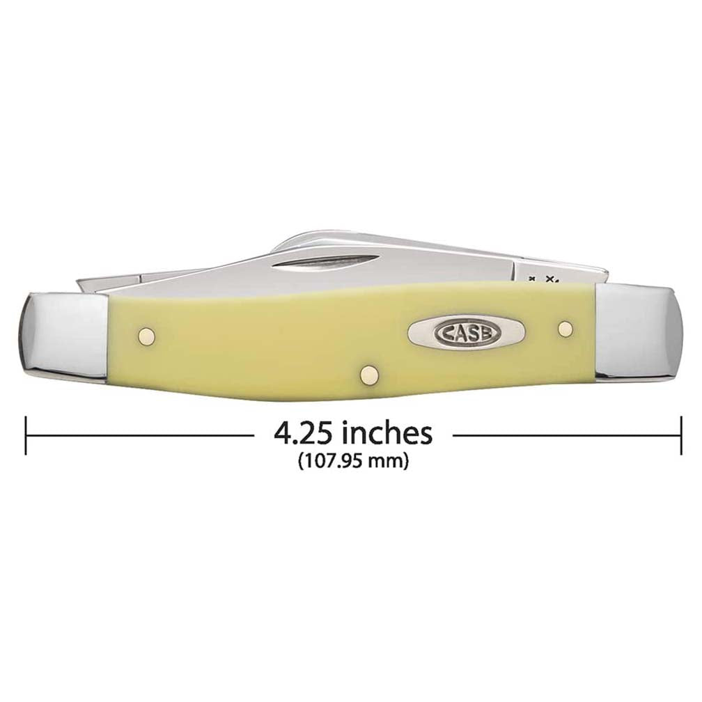 Case Large Stockman Folding Knife 3-Blade Chrome Vanadium Blades Yellow.