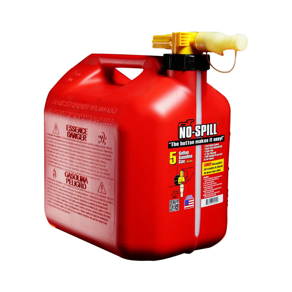 No-Spill NSP-1460, 5 Gallon Gas Can for Fuel with View Stripe,Red