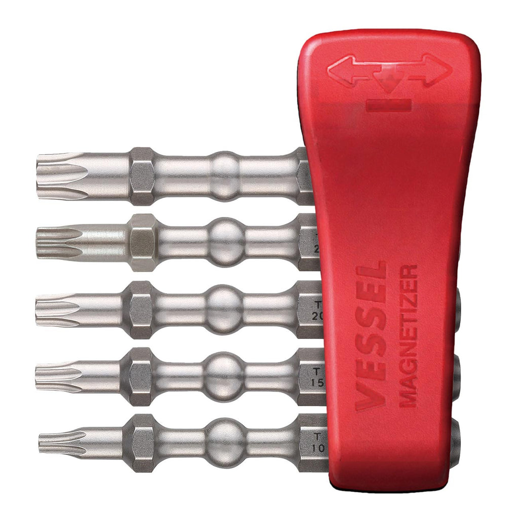 VESSEL Impact Ball Torsion Bits Assort X50 5PC with MAG Charge Holder (T10/T15/T20/T25/T30) (IBMG50K002)
