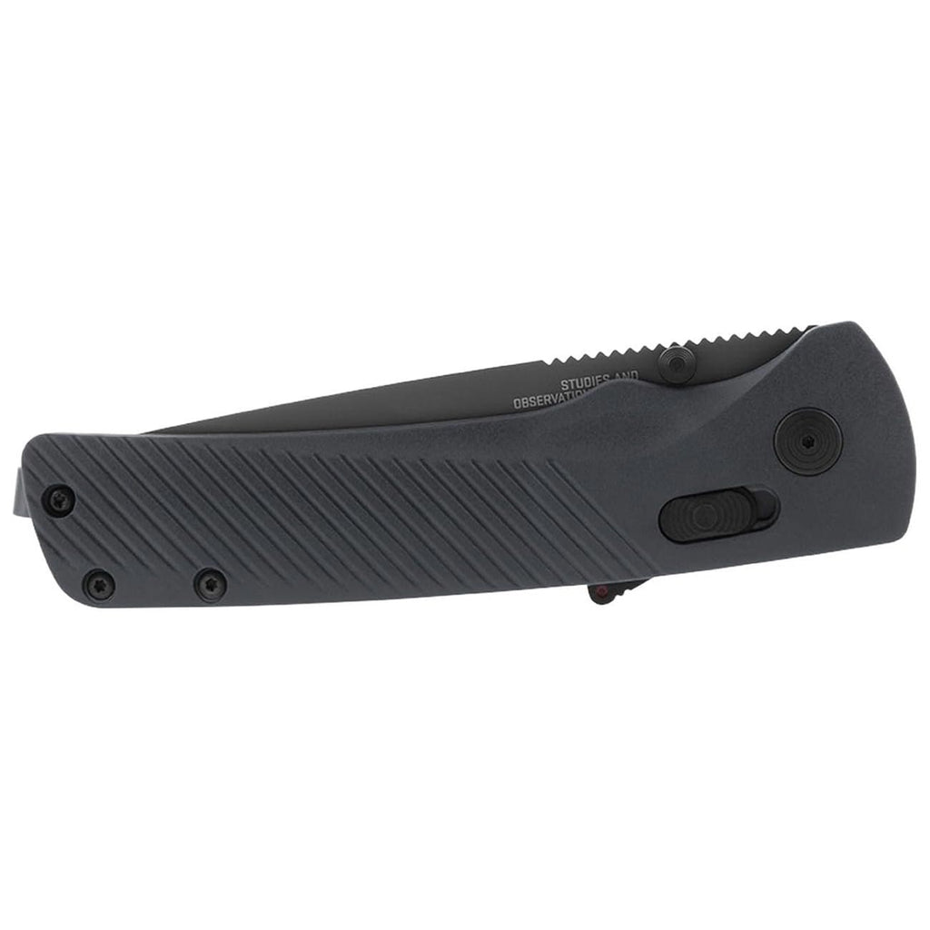 SOG Flash AT Daily Carry Ambidextrous Straight Pocket Folding Knife| Ergonomic Handle & Deep-Carry Clip | D2 Steel Blade, Urban Grey
