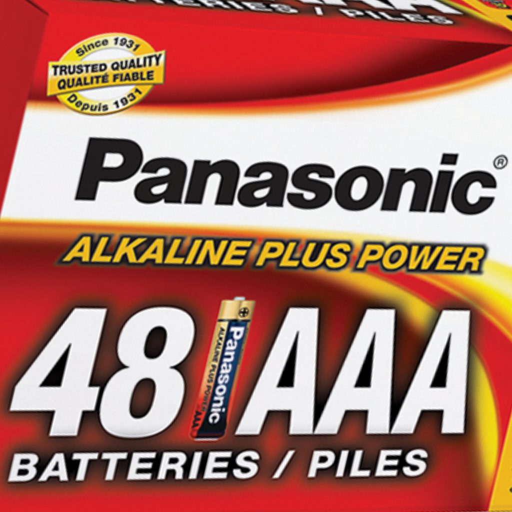 Panasonic Energy Corporation LR03PA/48PC Alkaline Plus Power AA Alkaline Battery, 48 Pack